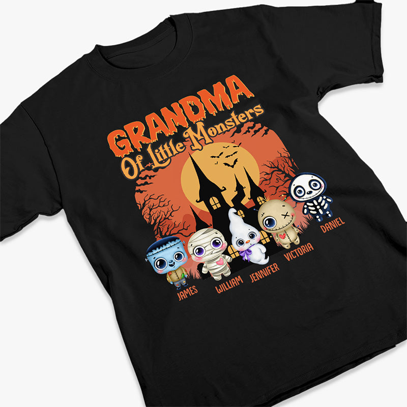 Grandma Of Little Monsters - Family Personalized Custom Unisex T-shirt, Hoodie, Sweatshirt - Halloween Gift, Gift For Grandma, Grandpa
