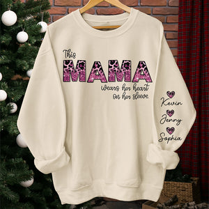 Behind Every Great Kid Is A Mom - Family Personalized Custom Unisex Sweatshirt With Design On Sleeve - Gift For Mom, Grandma