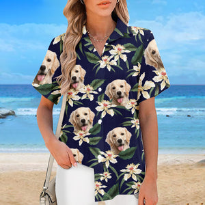 Custom Photo Welcome To The Dog Days Of Summer - Dog & Cat Personalized Custom Unisex Tropical Hawaiian Aloha Shirt - Summer Vacation Gift, Gift For Pet Owners, Pet Lovers