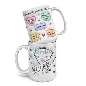 You Make My Heart Smile - Bestie Personalized Custom 3D Inflated Effect Printed Mug - Gift For Best Friends, BFF, Sisters, Coworkers