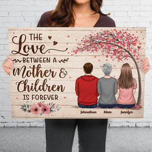 The Love Between A Mother & Children - Family Personalized Custom Horizontal Canvas - Mother's Day, Birthday Gift For Mom