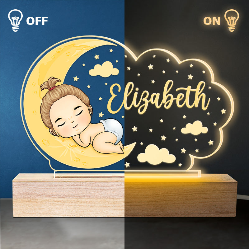 Sleep Tight Baby - Family Personalized Custom Heart 3D LED Light - Mother's Day, Baby Shower Gift, Gift For First Mom