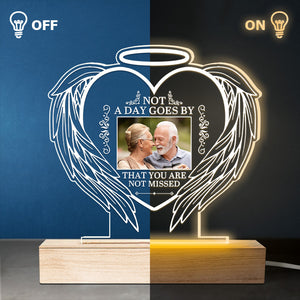 Custom Photo Although You Cannot See Us We Are Always With You - Memorial Personalized Custom Heart Shaped 3D LED Light - Sympathy Gift For Family Members