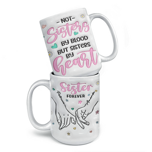 GOSSBY Personalized Custom Mug – "Not Sisters By Blood But Sisters By Heart" Best Friend Gift, 6 Friends Design