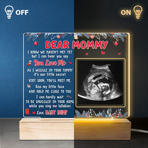 Custom Photo Kiss My Little Face - Family Personalized Custom Rectangle Shaped 3D LED Light - Christmas Gift For First Mom