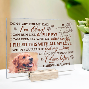 Custom Photo I Filled This With All My Love - Memorial Personalized Custom Rectangle Shaped Acrylic Plaque - Sympathy Gift For Pet Owners, Pet Lovers