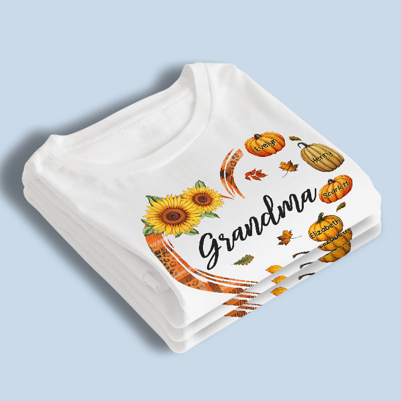 Blessed To Be Called Grandma - Family Personalized Custom Unisex T-shirt, Hoodie, Sweatshirt - Autumn Fall Gift For Grandma