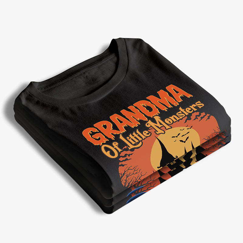 Grandma Of Little Monsters - Family Personalized Custom Unisex T-shirt, Hoodie, Sweatshirt - Halloween Gift, Gift For Grandma, Grandpa