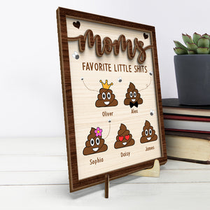 I May Be A Little Poo - Family Personalized Custom 2-Layered Wooden Plaque With Stand - House Warming Gift For Mom