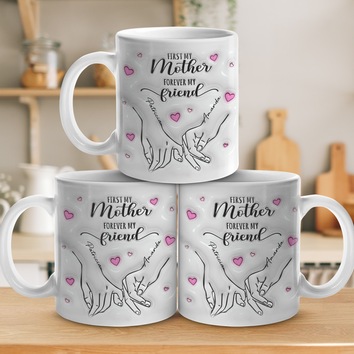Always My Mother Forever My Friend - Family Personalized Custom 3D Inflated Effect Printed Mug - Gift For Mom, Daughter