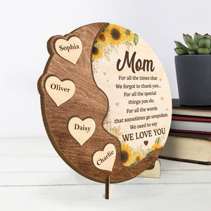 For All The Special Things You Do - Family Personalized Custom 2-Layered Wooden Plaque With Stand - House Warming Gift For Mom