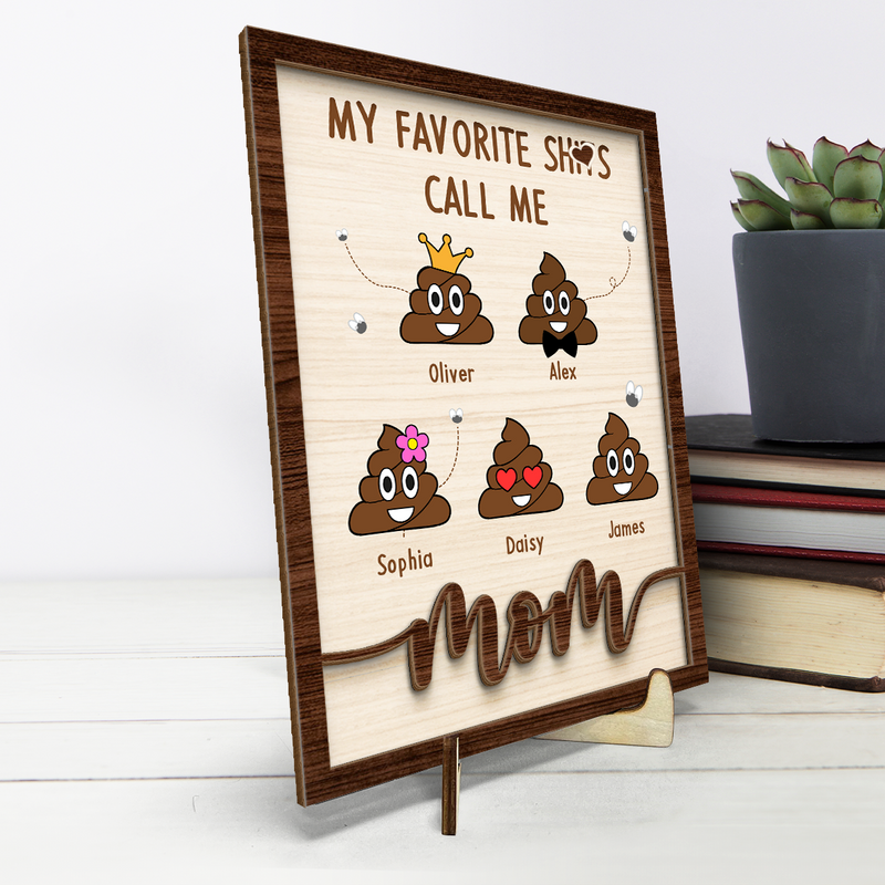 Have A Nice Poop - Family Personalized Custom 2-Layered Wooden Plaque With Stand - House Warming Gift For Mom, Grandma
