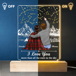 Love You More Than All The Stars In The Sky - Couple Personalized Custom Rectangle Shaped 3D LED Light - Gift For Husband Wife, Anniversary