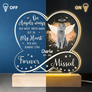 Custom Photo Forever Missed - Memorial Personalized Custom Infinity Heart Shaped 3D LED Light - Sympathy Gift For Pet Owners, Pet Lovers