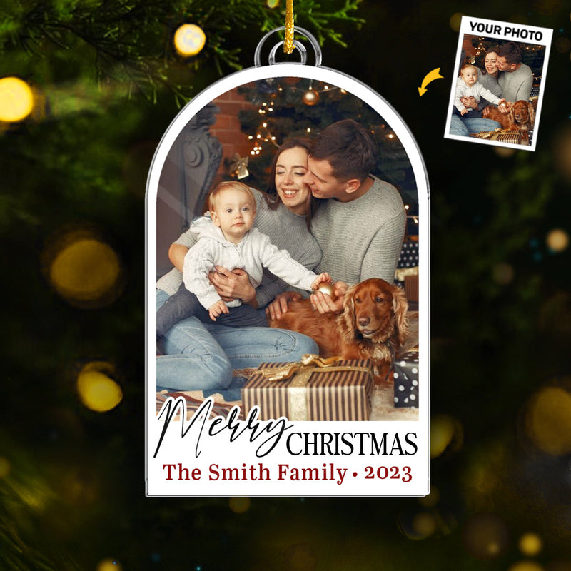 Custom Photo All Hearts Come Home For Christmas - Family Personalized Custom Ornament - Acrylic Custom Shaped - Christmas Gift For Family Members