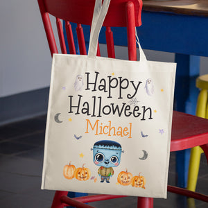 Happy Halloween - Family Personalized Custom Tote Bag - Halloween Gift For Kid