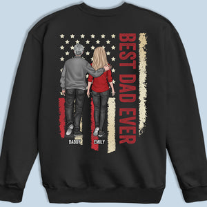 The Best Dad Papa Ever - Family Personalized Custom Unisex Back Printed Patriotic T-shirt, Hoodie, Sweatshirt - Father's Day, Independence Day, 4th Of July, Birthday Gift For Dad