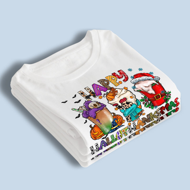 Happy Hallothanksmas - Unisex T-shirt, Hoodie, Sweatshirt - Christmas Gift For Yourself