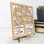 We Love You With All Of Our Hearts - Family Personalized Custom 2-Layered Wooden Plaque With Stand - House Warming Gift For Mom, Grandma