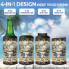 Let's Sit By The Campsite - Camping Personalized Custom 4 In 1 Can Cooler Tumbler - Gift For Husband Wife, Camping Lovers