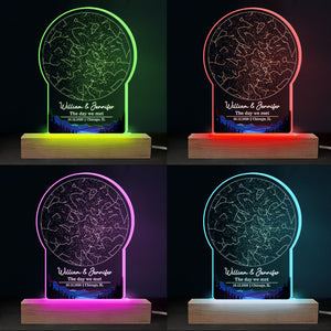 The Day We Met - Couple Personalized Custom Shaped 3D LED Light - Gift For Husband Wife, Anniversary