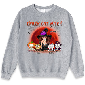 Crazy Cat Witch - Cat Personalized Custom Witch Unisex T-shirt, Hoodie, Sweatshirt - Halloween Gift For Witches, Yourself, Pet Owners, Pet Lovers