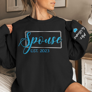 The Beginning Of Forever - Couple Personalized Custom Unisex Sweatshirt With Design On Sleeve - Gift For Husband Wife, Anniversary