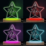 Five Star Dad Of Us - Family Personalized Custom Five Star Shaped 3D LED Light - Father's Day, Birthday Gift For Dad