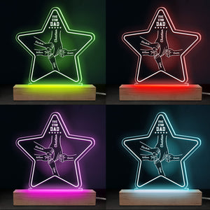 Five Star Dad Of Us - Family Personalized Custom Five Star Shaped 3D LED Light - Father's Day, Birthday Gift For Dad
