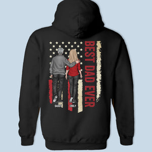 The Best Dad Papa Ever - Family Personalized Custom Unisex Back Printed Patriotic T-shirt, Hoodie, Sweatshirt - Father's Day, Independence Day, 4th Of July, Birthday Gift For Dad