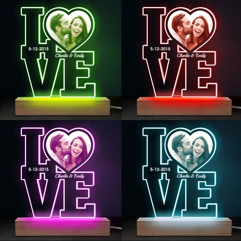 Custom Photo You're The Moon To My Dark Sky - Couple Personalized Custom Shaped 3D LED Light - Gift For Husband Wife, Anniversary