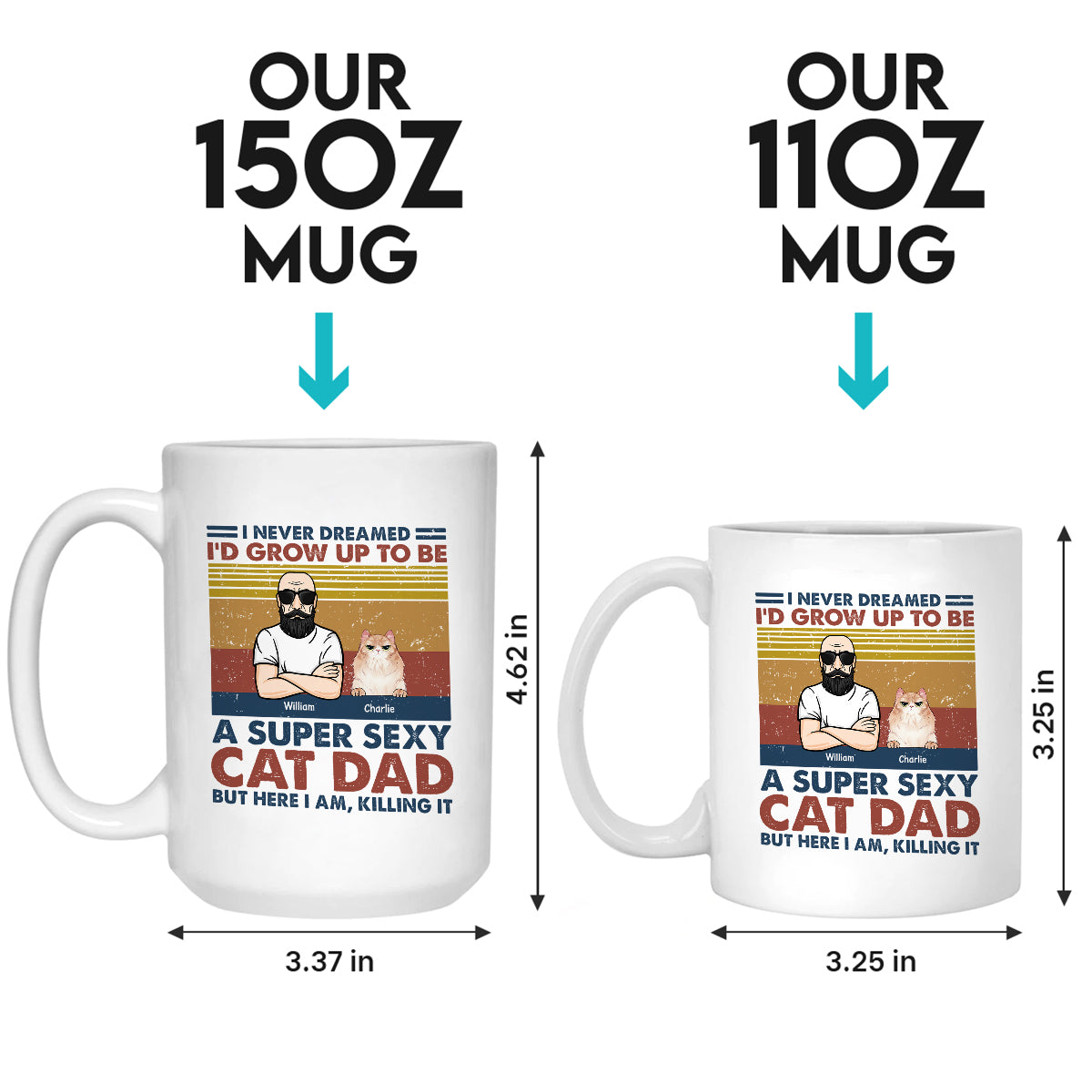 A Super Sexy Cat Dad - Cat Personalized Custom Mug - Gift For Pet Owners, Pet Lovers