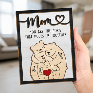 You Are The Special Piece Of Our Family - Family Personalized Custom 2-Layered Wooden Plaque With Stand - Mother's Day, House Warming Gift For Mom, Grandma