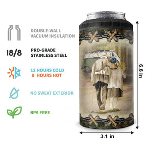 I Want To Hold Your Hand At 80 - Camping Personalized Custom 4 In 1 Can Cooler Tumbler - Gift For Husband Wife, Camping Lovers