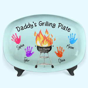 Best Dad's Grilling Plate - Family Personalized Custom Platter - Father's Day, Birthday Gift For Dad