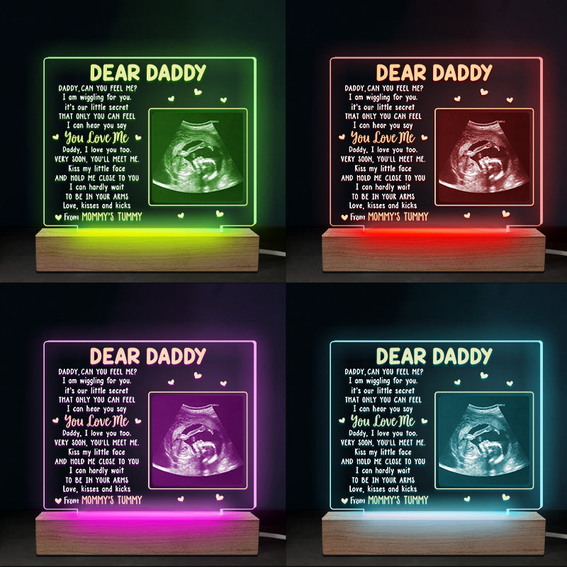 Dear Daddy Personalized Ultrasound Photo LED Acrylic Plaque, 1st Time Dad  Gift, First Father's Day Gift, New Dad Gift, Soon to be Daddy Gift