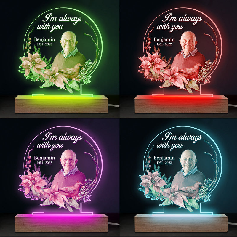 Custom Photo Cardinals Appear When Angels Are Near - Memorial Personalized Custom Round Shaped 3D LED Light - Sympathy Gift For Family Members