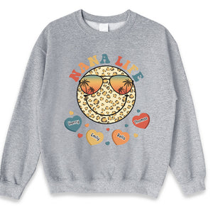 Grandma Life Smiley Face - Family Personalized Custom Unisex T-shirt, Hoodie, Sweatshirt - Birthday Gift For Mom, Grandma