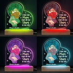 I Love You More Than All The Stars In The Sky - Couple Personalized Custom Heart Shaped 3D LED Light - Gift For Husband Wife, Anniversary