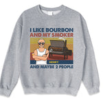 I Like Bourbon And My Smoker - Family Personalized Custom Unisex T-shirt, Hoodie, Sweatshirt - Father's Day, Birthday Gift For Dad