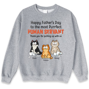Thank You For Putting Up With Us - Cat Personalized Custom Unisex T-shirt, Hoodie, Sweatshirt - Father's Day, Gift For Pet Owners, Pet Lovers