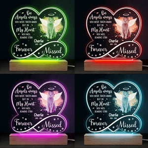 Custom Photo Forever Missed - Memorial Personalized Custom Infinity Heart Shaped 3D LED Light - Sympathy Gift For Pet Owners, Pet Lovers