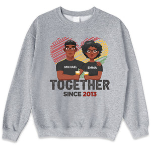 Couple Together Since - Couple Personalized Custom Unisex T-shirt, Hoodie, Sweatshirt - Gift For Husband Wife, Anniversary