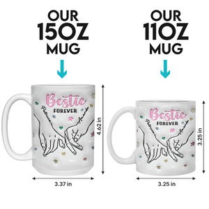 We Are Sisters By Heart - Bestie Personalized Custom 3D Inflated Effect Printed Mug - Gift For Best Friends, BFF, Sisters, Coworkers