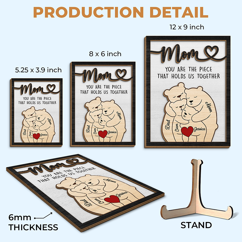 You Are The Special Piece Of Our Family - Family Personalized Custom 2-Layered Wooden Plaque With Stand - Mother's Day, House Warming Gift For Mom, Grandma