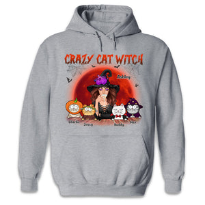 Crazy Cat Witch - Cat Personalized Custom Witch Unisex T-shirt, Hoodie, Sweatshirt - Halloween Gift For Witches, Yourself, Pet Owners, Pet Lovers