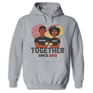 Couple Together Since - Couple Personalized Custom Unisex T-shirt, Hoodie, Sweatshirt - Gift For Husband Wife, Anniversary