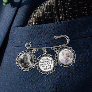 Custom Photo They Walk Beside Us Every Day - Memorial Personalized Custom Round Shaped Lapel Pin, Brooch - Sympathy Gift For Family Members