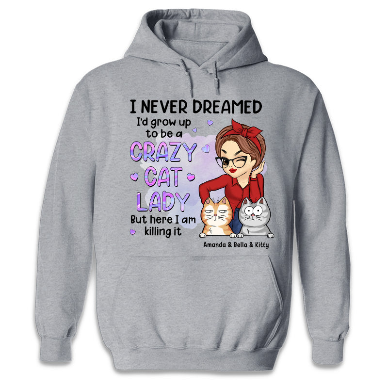 C Crazy Cat Lady Cat Personalized Custom T Shirt Hoodie Sweatshirt Gift for Pet Owners Pet Lovers Hoodie 3XL Ash Hoodie Pawfect House