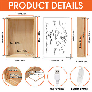From Our First Kiss - Couple Personalized Custom Frame Light Box - Gift For Husband Wife, Anniversary